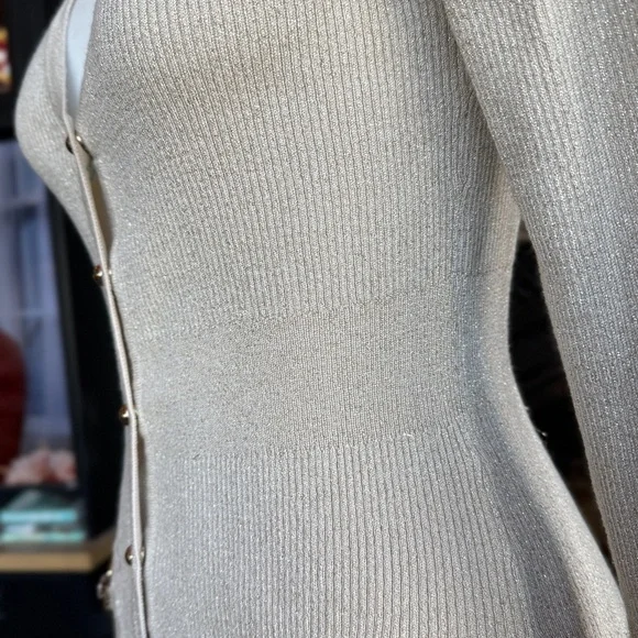 White House Black Market Cardigan | Size Small | Neutral Knit Sweater - Picture 6 of 8
